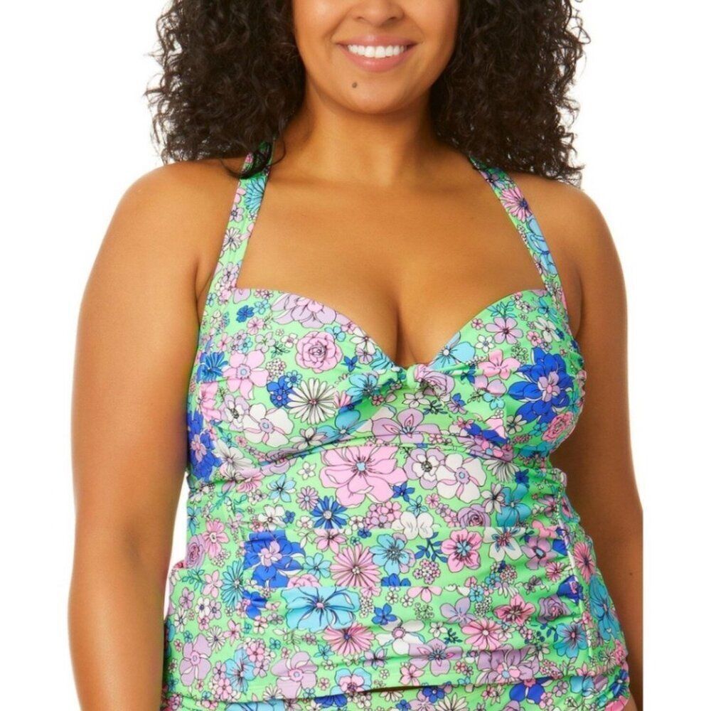 Salt & Cove Women Floral Print Bathsuit Top Size 20-22